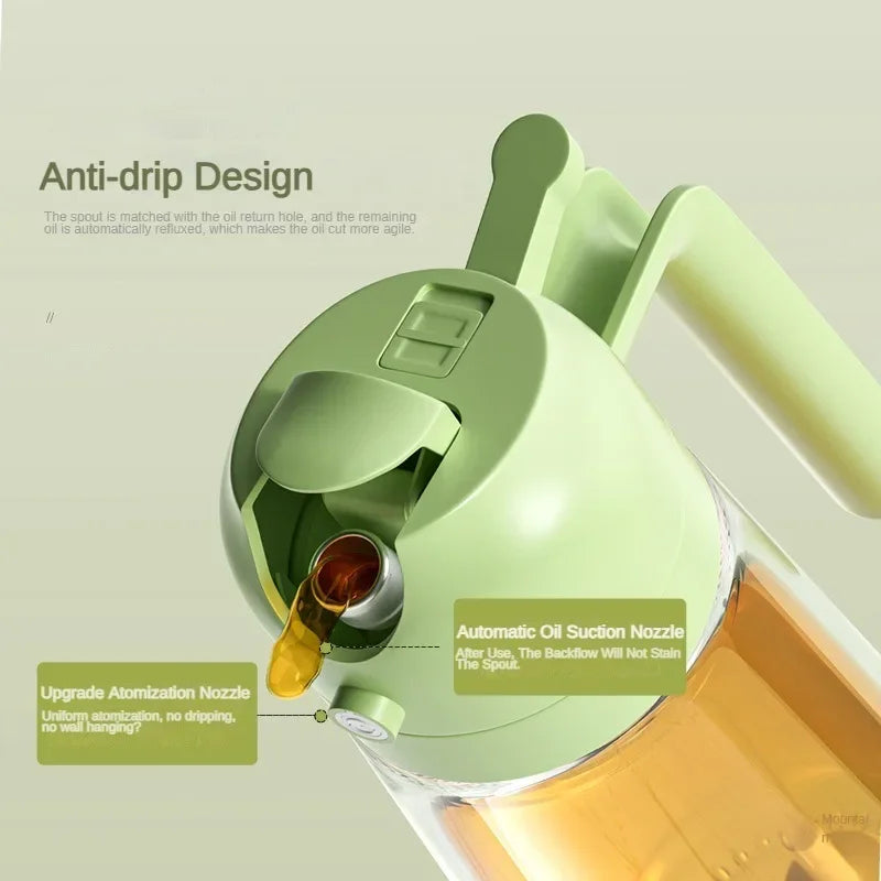 2-in-1 Glass Oil Spray Bottle – 470ml Oil Dispenser & Sprayer