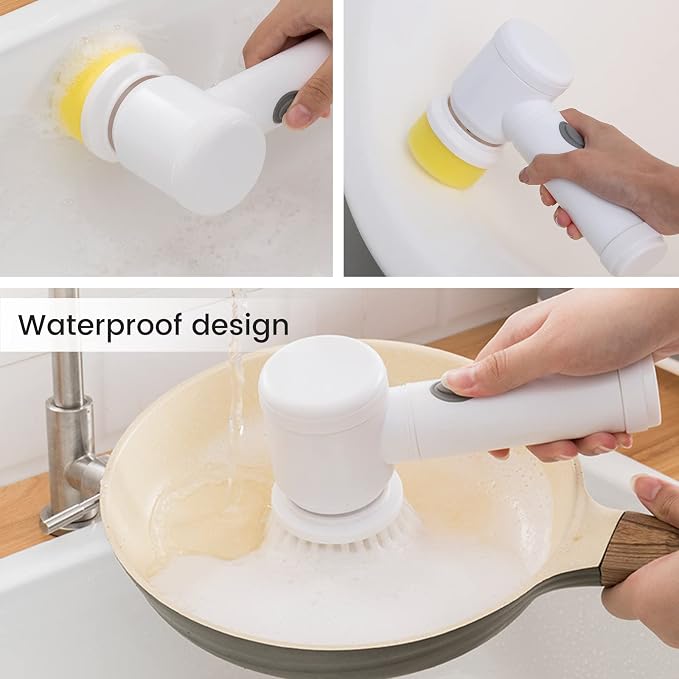 5-in-1 Electric Magic Scrubber — Rechargeable Spin Cleaning Brush