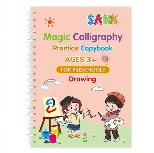 Sank Magic Practice Copybook Set – 4 Books with 10 Refills & Pen Holder