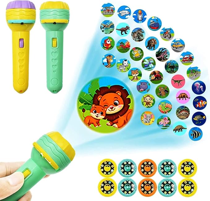 Kids Projector Flashlight with 3 Slides & 24 Images