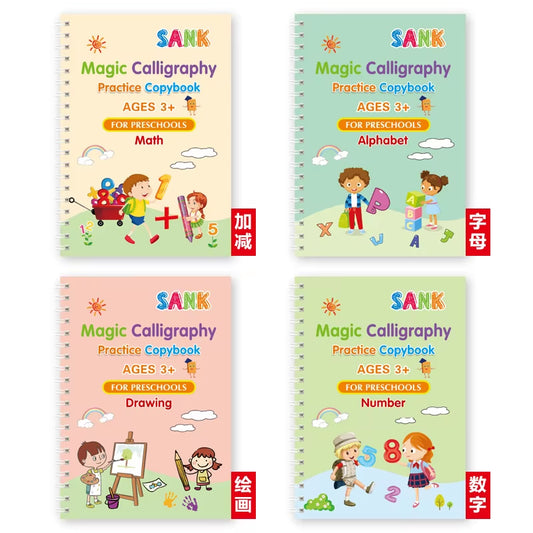 Sank Magic Practice Copybook Set | 4 Books + 10 Refills ⭐